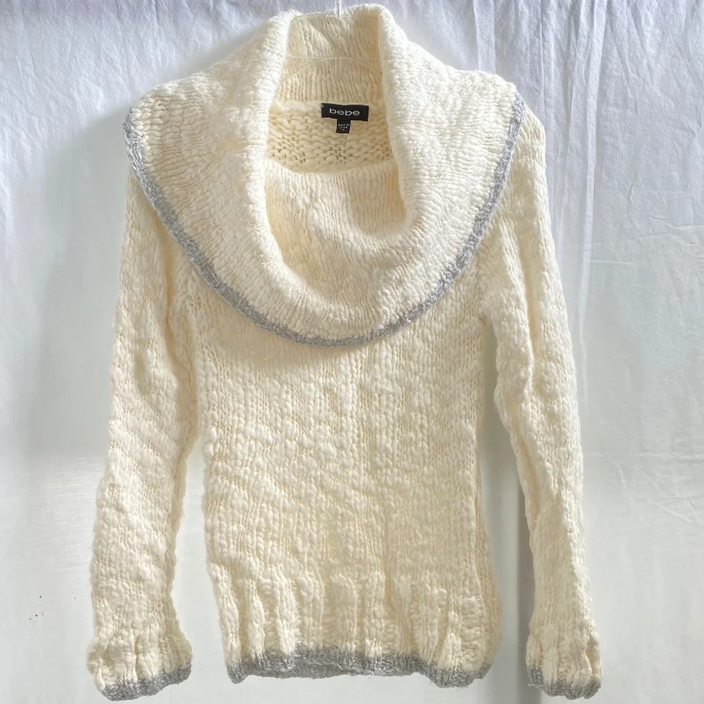 bebe Cowl Neck Sweater Size: Medium